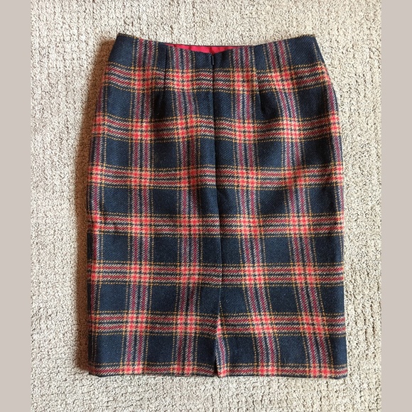 Boden Wool Plaid Pencil Skirt, Like New - Picture 3 of 4